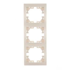 Рамка 3-м Mira вертикал. крем. LEZARD 701-0300-153