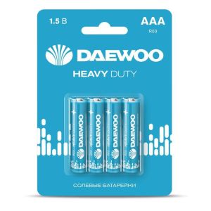 Элемент питания солевой AAA/R03 1.5В Heavy Duty 2021 BL-4 (уп.4шт) DAEWOO 5029361