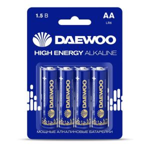 Элемент питания алкалиновый AA/LR6 1.5В High Energy Alkaline 2021 BL-4 (уп.4шт) DAEWOO 5030329