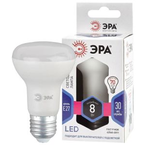 Лампа светодиодная LED R63-8W-860-E27 R63 8Вт рефлектор E27 холод. бел. ЭРА Б0048024