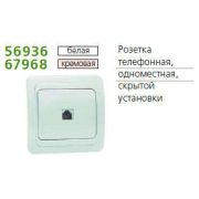 Розетка телефонная 1-м СП Classic RJ11 (4P4C) бел. POWERMAN 1151421