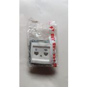 Розетка компьютерная + телефонная 2-м Cosmo RJ45 кат.6 + RJ11 механизм бел. ABB 619-010200-249