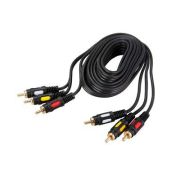 Шнур 3RCA Plug - 3RCA Plug 1.5м (GOLD) (уп.10шт) Rexant 17-0212