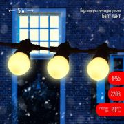 Гирлянда «Белт Лайт» 5м 15LED шаг 30см тепл. свет 220В каучуковая изоляция IP65 ЭРА Б0047952