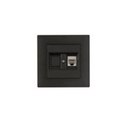 Розетка компьютерная CAT 5+гнездо Karea RIZZ STAR дым. металлик Makel 88050035