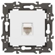 Розетка компьютерная 1-м Elegance 14-3107-01 RJ45 IP20 механизм бел. Эра Б0034302
