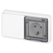 Блок розетка с выключателем Эксперт 11-7521-01 IP55 16А (10AX)-250В СУ бел. Эра Б0063261