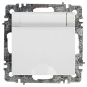 Розетка Intro Accent 6-203-01 2P+E Schuko с крышкой 16А-250В IP20 СУ AL/CU бел. Intro Б0063709