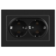 Розетка Accent 6-205-05 2X2P+E Schuko 16А-250В IP20 СУ AL/CU антрацит Intro Б0063494