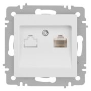 Розетка Accent 6-303-01М информационная RJ45 IP20 СУ бел. матов. Intro Б0063625