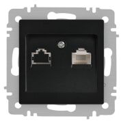 Розетка Accent 6-303-05 информационная RJ45 IP20 СУ антрацит Intro Б0063634