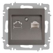 Розетка Accent 6-303-09 информационная RJ45 IP20 СУ титан Intro Б0063642