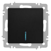 Выключатель Accent 6-102-05 с подсветкой 10А-250В IP20 СУ AL/CU антрацит Intro Б0063475