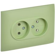 Розетка 2-м SKANDY 10А без заземл. без защ. шторок в сборе SK-R10G мятный IEK SK-R20-10-K06-F