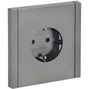 Розетка СП FORTE&PIANO FP513 16А с заземл. защ. шторки безвинт. крепл. сталь IEK FP-R14-16-1-K46