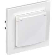 Розетка с крышкой Brite 16А IP44 РСбш10-3-44-БрБ механизм бел. в сб. IEK BR-R16-16-44-K01-F-PRO