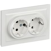 Розетка 2-м СП BRITE РСш12-3-БрБ 16А в сборе с заземл. защ. шторки бел. IEK BR-R24-16-K01-F-PRO