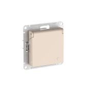 Розетка AtlasDesign 16А IP20 с заземл. защ. шторки с крышкой быстрозажим. клем. механизм беж. SE ATN000246S