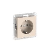 Розетка AtlasDesign 16А с заземл. защ. шторки быстрозажим. клем. механизм беж. SE ATN000245S