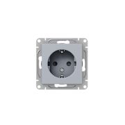 Розетка СП Эпика 16А с заземл. защ. шторки механизм алюм. EKF UP1-SOA-111