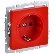 Розетка BRITE РС14-1-0-БрК 16А с заземл. защ. шторки механизм красн. IEK BR-R14-16-K04