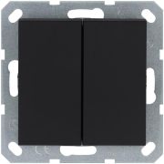 Кнопка 2-кл. 10А IP20 с переключающим контактом механизм черн. матов. soft touch Jasmart G3020PB
