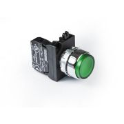 Кнопка нажимная круглая выступающая CM100HY (1НО) зел. EMAS CM100HY