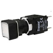 Кнопка нажимная возвратная квадратная (1НО) бел. EMAS D100KDB