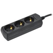 Удлинитель 3х3м с заземл. 10А IP20 У03 250В ПВС 3х1 черн. GENERICA WYP10-10-03-03-Z-K02-G