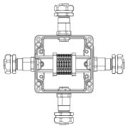 Коробка клеммная взрывозащ. TBE-A-12-(6xCBC.2)-1xKAEPM2MHK-20(A)-1xKAEPM2MHK-20(B)-1xKAEPM2MHK-20(C)-1xKAEPM2MHK-20(D)1Ex e IIC Т5 Gb / Ex tb IIIC T95град.C Db IP66 алюм. DKC 1201.121.22.11A