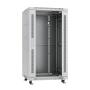 Шкаф монтажный телекоммуникационный напольный SH-05C-22U60/60 19дюйм для распред. и серверн. оборудования 22U 600х600х1166мм передн. стеклян. и задн. сплошн. метал. двери ручка с замком сер. (RAL 7035) Cabeus 7044c