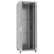 Шкаф монтажный телекоммуникационный напольный SH-05C-47U80/80 19дюйм для распред. и серверн. оборудования 47U 800х800х2277мм передн. стеклян. и задн. сплошн. метал. двери ручка с замком сер. (RAL 7035) Cabeus 7864c