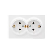 Розетка 2-м ОП LETO с заземл. закрытый корпус ПБТ бел. LEZARD 752-0200-127B