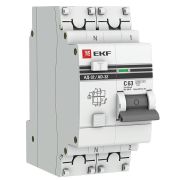 Выключатель автоматический дифференциального тока 2п C 63А 30мА тип AC 4.5кА АД-32 защита 270В электрон. PROxima EKF DA32-63-30-pro