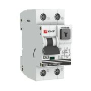 Выключатель автоматический дифференциального тока 2п C 63А 100мА тип A 6кА АВДТ-63 2мод. электрон. PROxima EKF DA63-63-100e