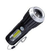 Фонарь аккумуляторный ручной LED 1Вт + COB 2Вт коллим линза аккум. Li-ion 18650 1А.ч USB-шнур ABS-пластик КОСМОС KOS114Lit
